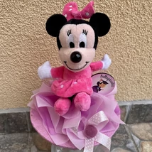 Ballagási közepes csokor, Minnie plüssel - pink