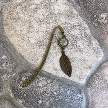 Zöld mandalás, pálcás, könyvjelző