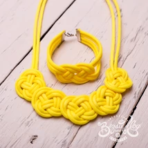 Citromsárga, csomózott szett