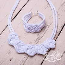 Fehér, matt csomózott szett