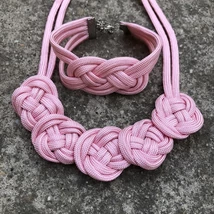 Halvány rózsaszín, csomózott szett