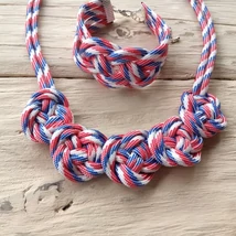 Türkiz-lila-fekete színváltós, csomózott szett