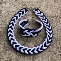 Matrózcsíkos, matt csomózott szett