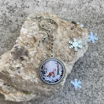 Róka a havon kulcstartó