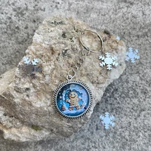 Kék mézeskalácsos kulcstartó