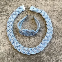 Babakék, fonott ékszer szett