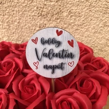 Boldog Valentin napot felirat 2 - kerek, szívecske mintás