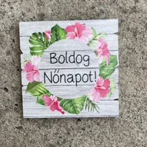 Nőnapi trópusi virágos hűtőmágnes