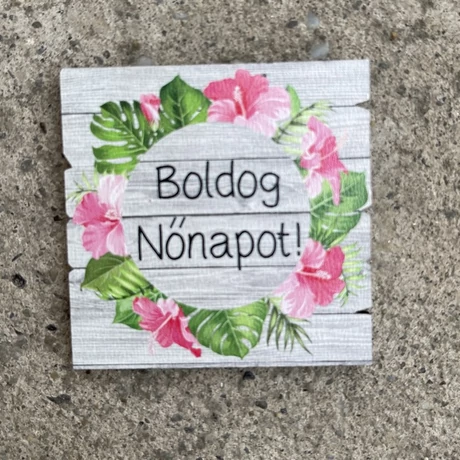 Nőnapi trópusi virágos hűtőmágnes